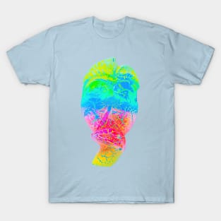 A bright multicolored Bali face mask cut out T-Shirt